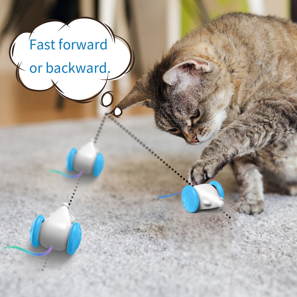 Pet Smart Electric Mice Toys Bite-resistant Self-playing Mouse Teaser With Led Color Changing Tail For Indoor Cats pink