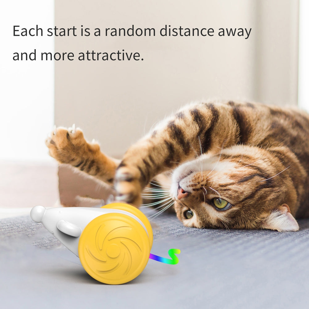 Pet Smart Electric Mice Toys Bite-resistant Self-playing Mouse Teaser With Led Color Changing Tail For Indoor Cats pink