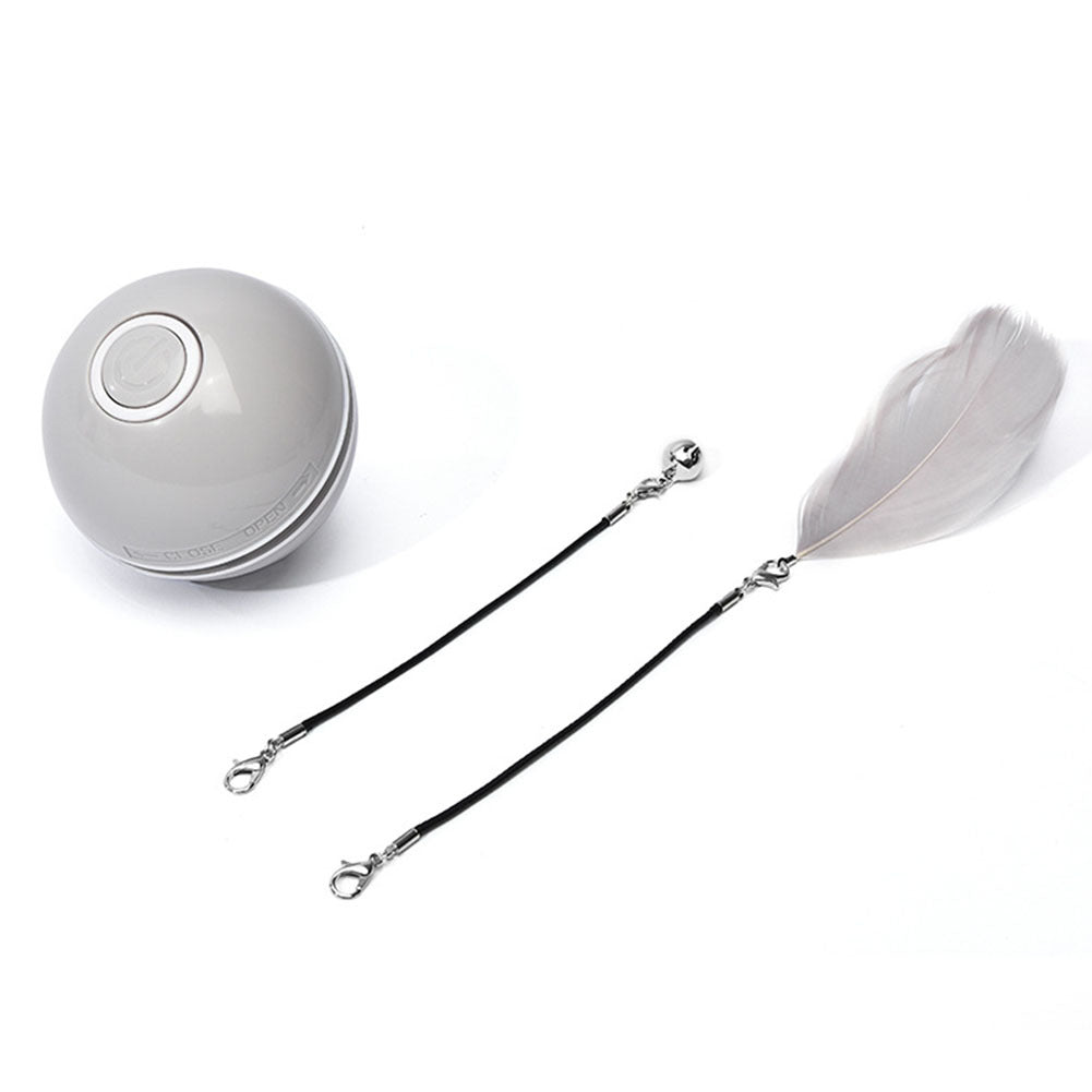 LED Teaser Ball with Replacement Head Electric Cat Toys for Pet gray