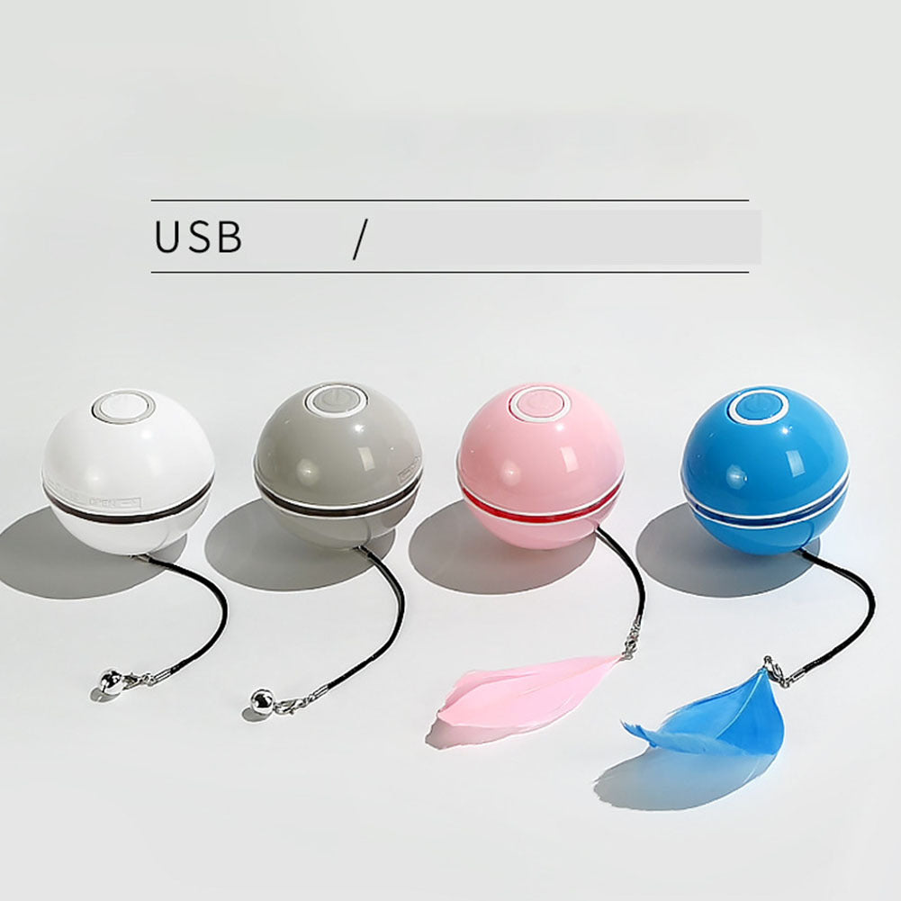 LED Teaser Ball with Replacement Head Electric Cat Toys for Pet white