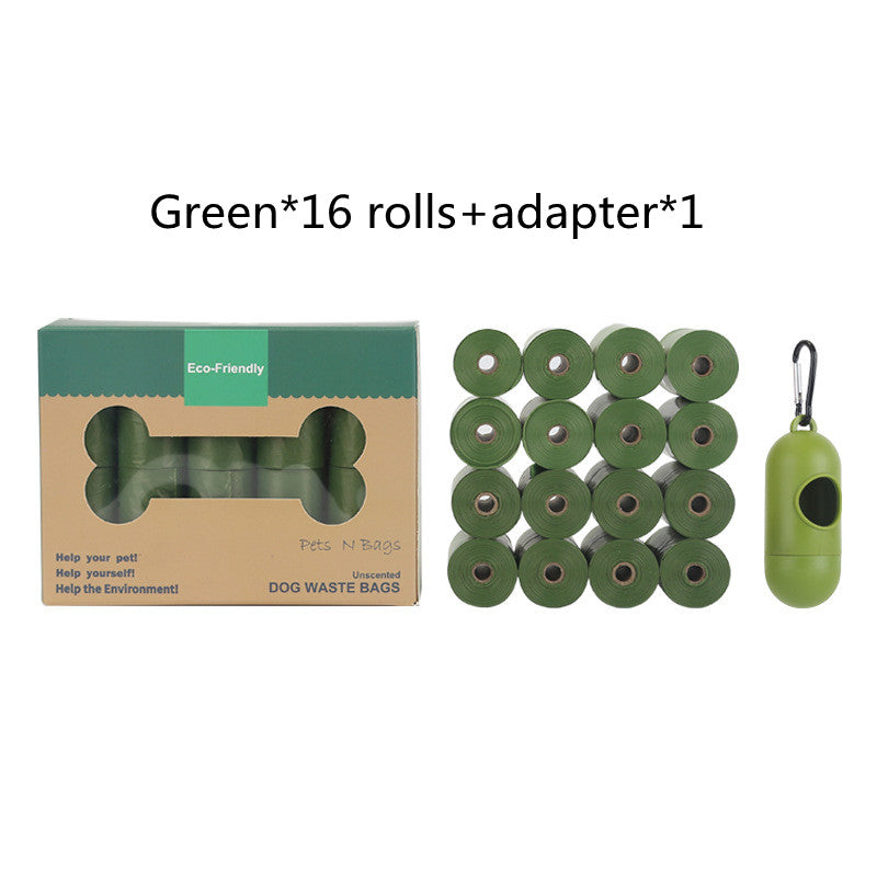 Color: Green - 16 roll Disposable Trash Dog Poo bag small roll