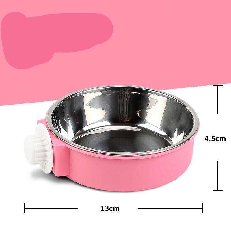 style: 10style - Hanging Hanging Cage Cat Food Bowl And Dog Bowl Anti-overturning